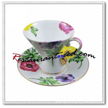 B126 180ml YAMI Chrysanthemum Tea Cups &amp; Saucers 2 Set
